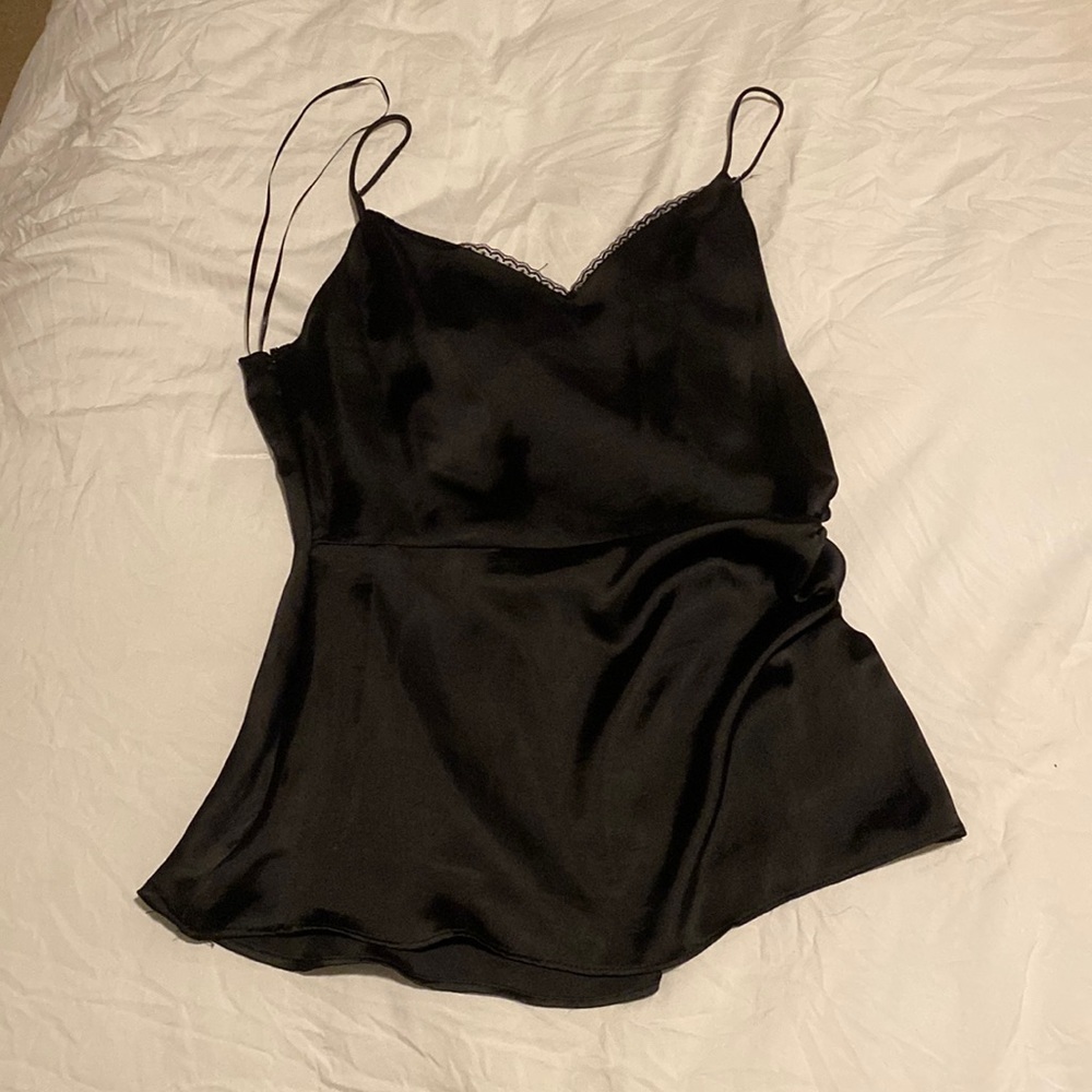 Zara Black Saton Tank Top